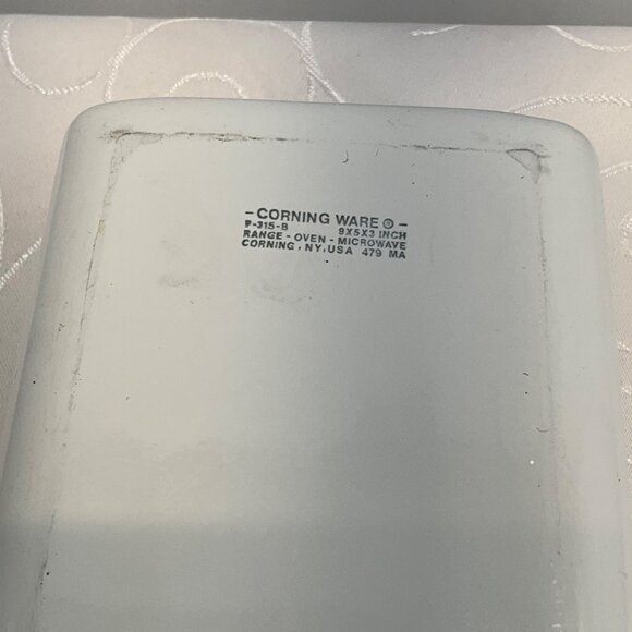 Corning Ware P315-B White Loaf Pan Blue Cornflower - Picture 4 of 5